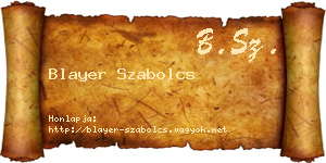 Blayer Szabolcs névjegykártya
