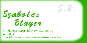 szabolcs blayer business card